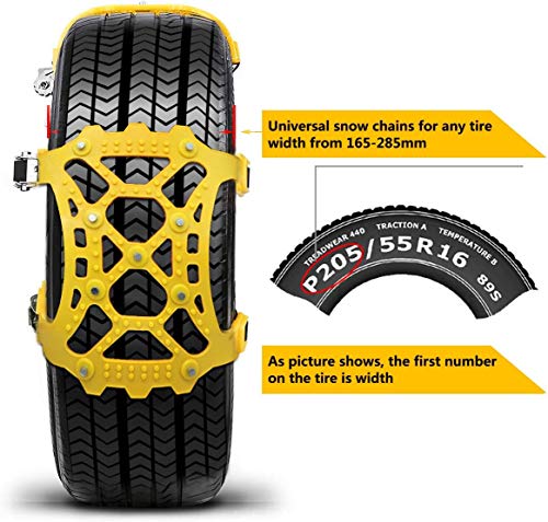 SUPTEMPO Car Snow Chains, 6Pcs Emergency Anti Slip Tire Traction Chains TPU Snow Chain for Light Truck/SUV/ATV Winter Universal Tire Security Chains