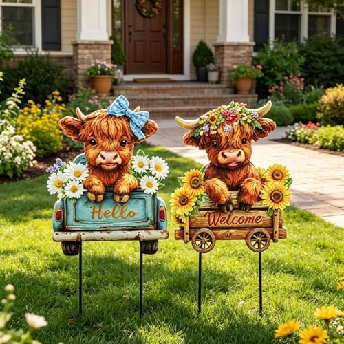 Vache décorative pour cour résistante au vent et à la pluie