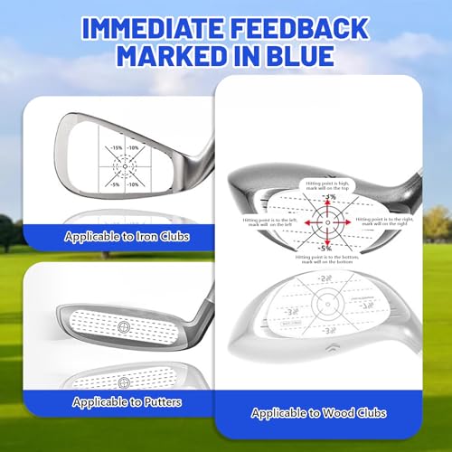 flintronic Golf Impact Tape, 120PCS Golfschläger Schlagaufkleber, Golf Schwungtrainer für Eisen, Holz-Putter, Übungsschwung Trainingshilfe