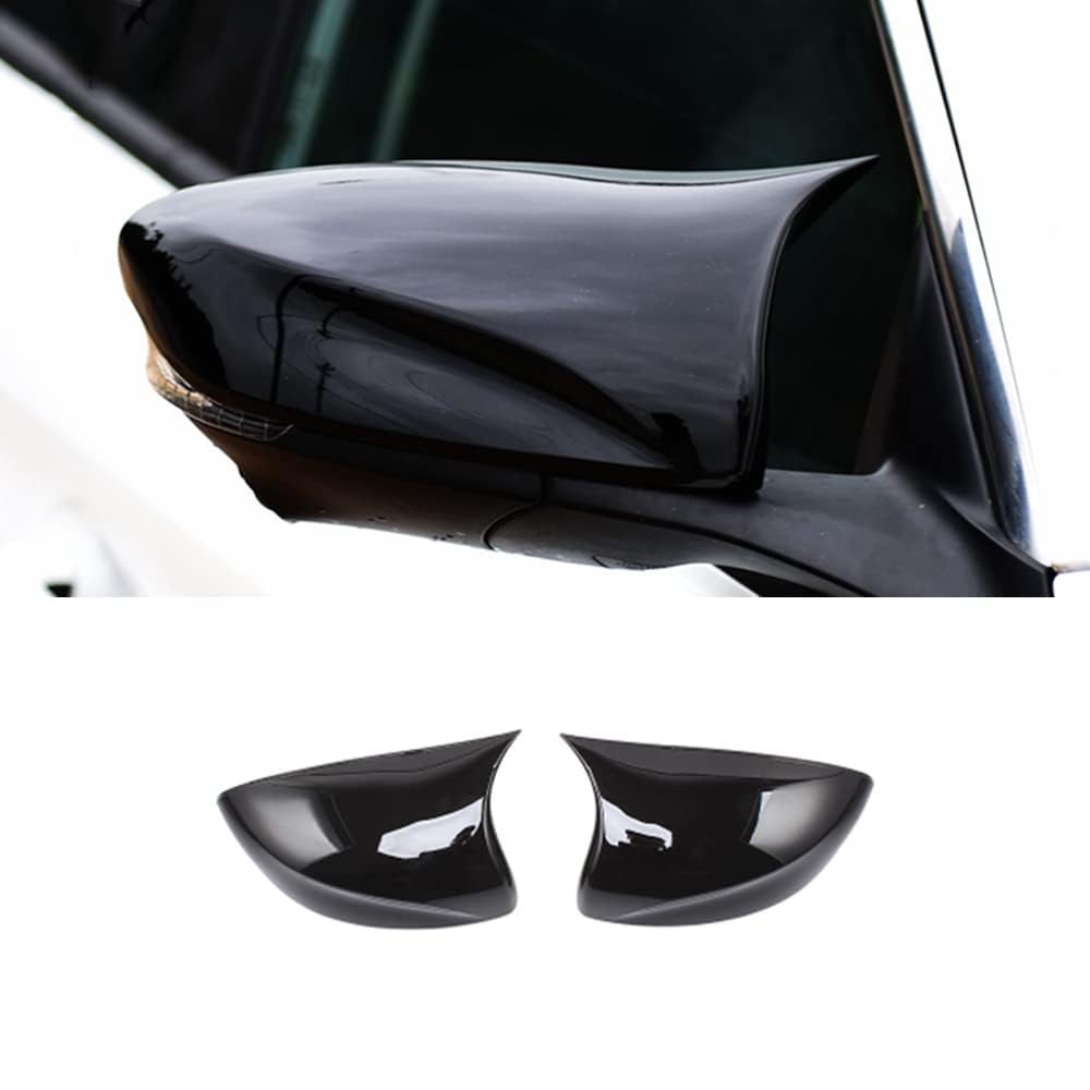 JIABAOCA 1 Pair Car Side Rear Mirror Cover for MG GT MG 5 2022-2024, ABS Mirror Cover Side Wing Mirror Caps, Auto Rearview Mirror Housing Replacement Cover Accessories,B/Glossy-Black