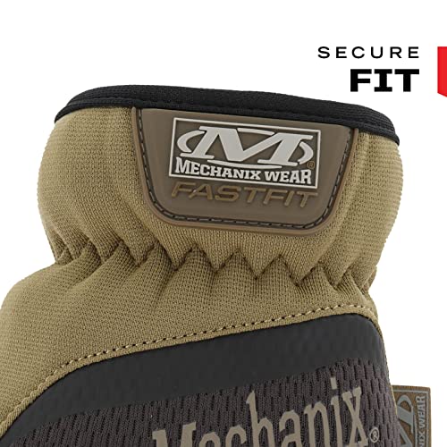 Image of Mechanix Wear: FastFit Work Glove with Elastic Cuff for Secure Fit, Performance Gloves for Multi-Purpose Use, Touchscreen Capable Safety Gloves for Men (Brown, Medium)