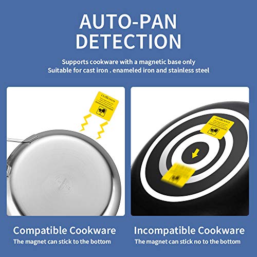 Cuisunyo Double Induction Cooktop Power Sharing Portable Induction Burner 1800W Countertop Temperature And Power Settings Electric Burner With Timer And Digital Control #TOP6