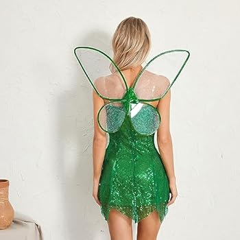 Spooktacular Creations Frauen Grün Märchen Kleid mit Flügeln Kostüm Set für Erwachsene Halloween Dress Up Party Cosplay Spooktacular Creations Frauen Grün Märchen Kleid mit Flügeln Kostüm Set für Erwachsene Halloween Dress Up Party Cosplay