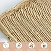 Bandeja de Servir con Borde Festoneado, Bandeja Rectangular de Mimbre con Asas, Ideal para Desayuno o Comidas en Cama y Sofá, Bandeja Decorativa para Mesa de Café para Mejorar la Comida (Beige) 8