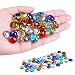 KINGOU Replacement Mancala Stones Mixed Colored Flat Glass Pebbles / Beads / Gems for Games ( 12-15mm )