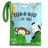 Skillmatics Peek-A-Boo Jungle Book - Soft Cloth Book for Baby, Infant & Toddler Toys, Crinkle Pages for Sensory Play, Gifts for Ages 6 Months and Up, Multicolor