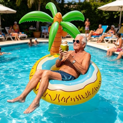 Flotteur de piscine tropical géant gonflable pour adulte avec dossier confortable
