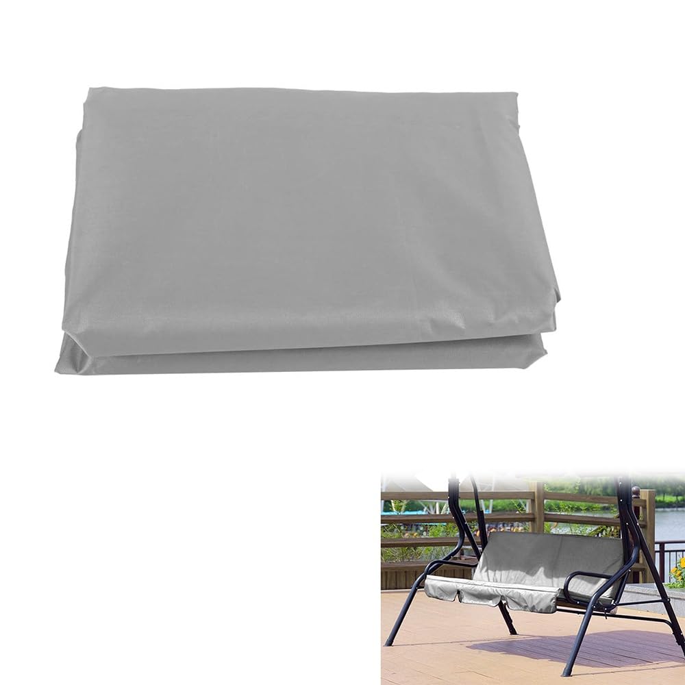 ZYXQQJ Patio Porch Swing Seat Cover 210D Oxford Waterproof Swing Cushion Protection Covers Replacement For 2/3 Seater, 51x18x3in 59x20x4in(Grey,150x50x10cm/59x20x4in)