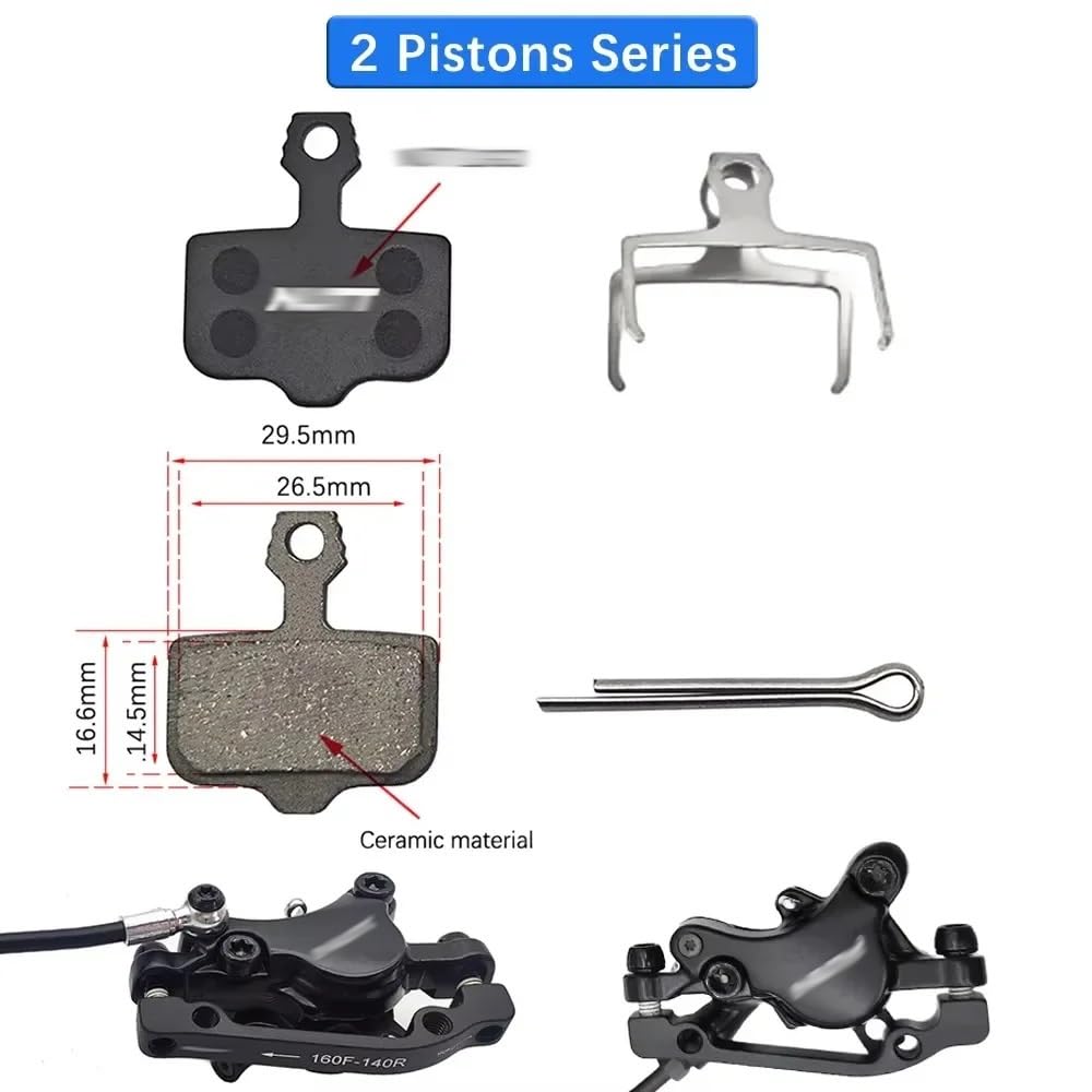 Pastillas de Freno de A5-D de Y-5 de 2/4 pistones, Freno de Disco hidráulico de cerámica for Piezas de Pinza de Patinete eléctrico e-Bike(4-Pistons 8 Pairs)