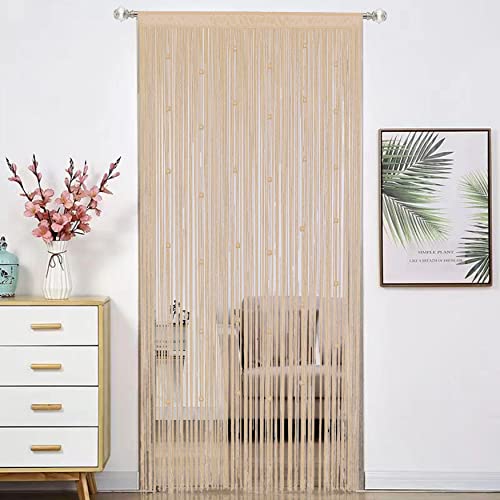 HSYLYM Beaded Macrame Fringe Boho Curtains For Doorways Windows 39"W × 79"L
