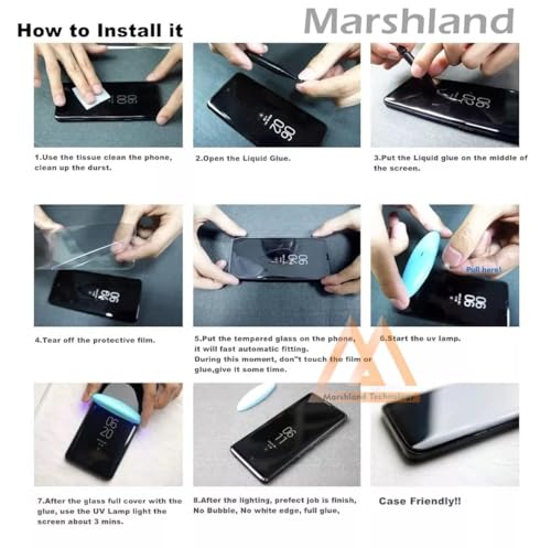 Image of AACL Premium Tempered Glass Design For Huawei Mate 20 Pro Smartphone Advanced Border Less Full Edge To Edge Uv Screen Protector And Easy Installation Kit.(Pack Of 1)