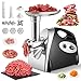 Warmiehomy Meat Grinder Electric, 2800W Meat Mincer with 3 Stainless Steel Grinding Plates, Food Mincer Machine, Household Sausage Meat Patty Maker, Reverse Function, Plastic Housing(Black)