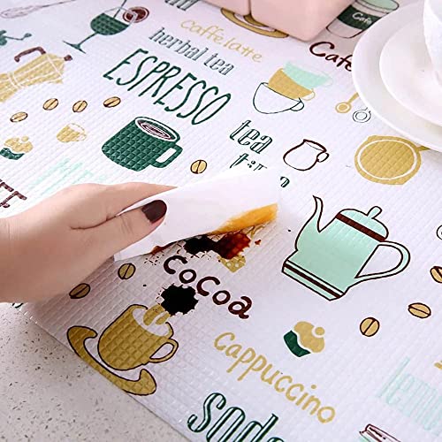 Image of YELONA Rectangular PVC Vinyl Non-Slip Insulation Heat-Resistant & Waterproof Stain Resistant Washable Placemat for Dining & Kitchen Table-(White & Dark Green,Set of 4)