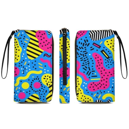 80s 90s Wallet Wristlet Zipper Purse with Hand Strap Travel Credit Card Holder for Adult Daily Use Gifts4