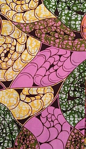 MAYNOWAX Coupon Pagne Tissu Wax Africain cire original 100% coton 2 yards soit 180cm x120cm