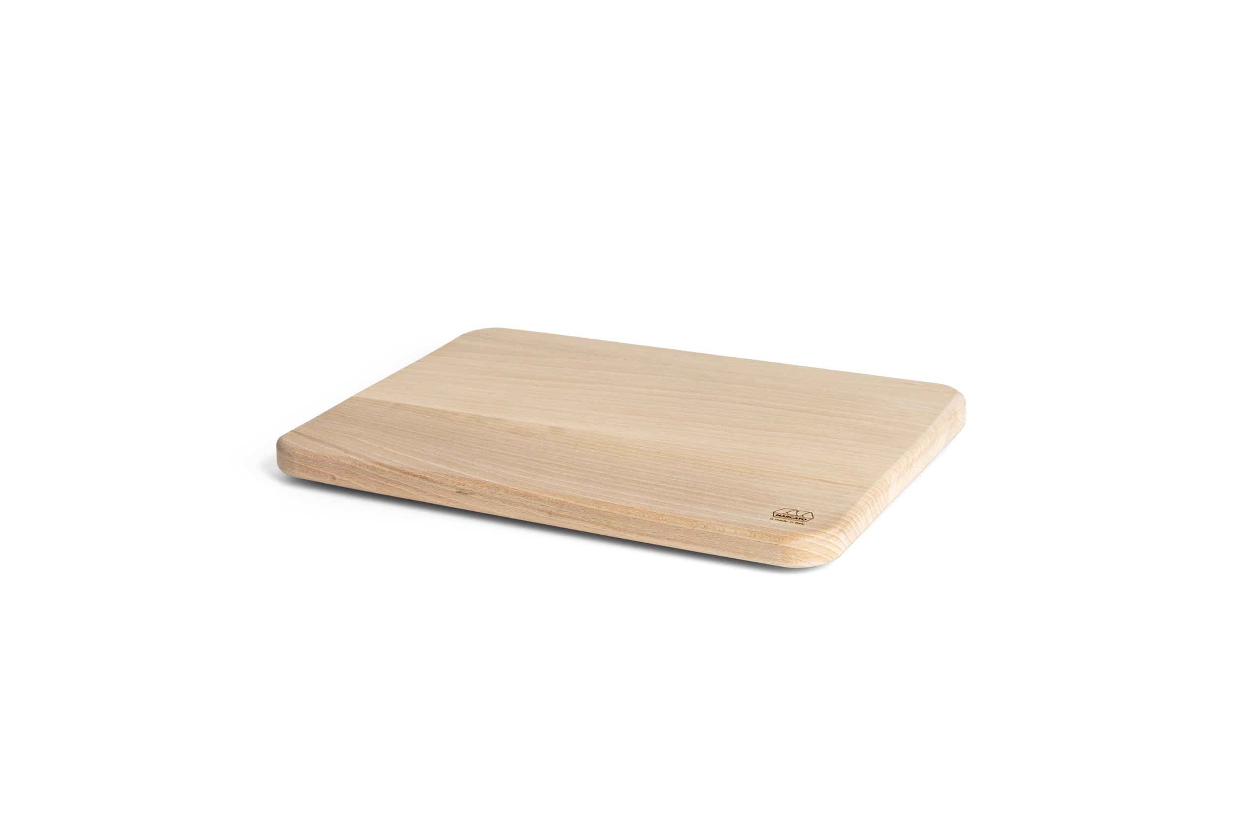 Marcato Planche à découper en bois avec bords arrondis et pieds antidérapants 37 x 27 cm | Compacte, stable, adaptée à un usage alimentaire, fabriquée en Italie