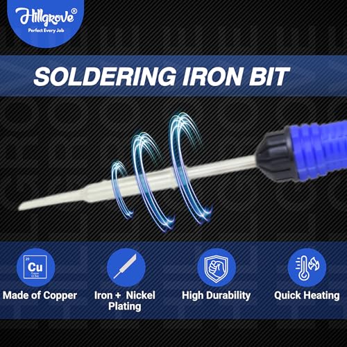Image of Hillgrove Electronic Repairing 2in1 Mobile Soldering Iron Equipment Tool Machine Combo Kit Set with Wire 25 W Simple (Flat Tip)
