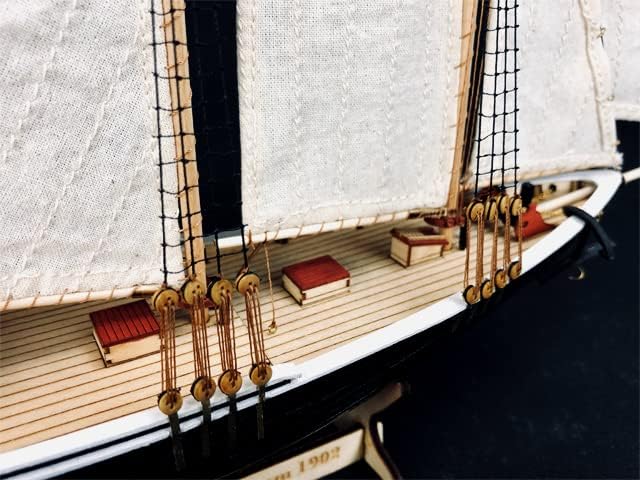 Miniatura 4 de GAWEGM Kit de modelo de barco de madera para adultos, 1902 Benjamin W.Latham Escala 187, juego de accesorios de lujo, colecciones, competencia hecha
