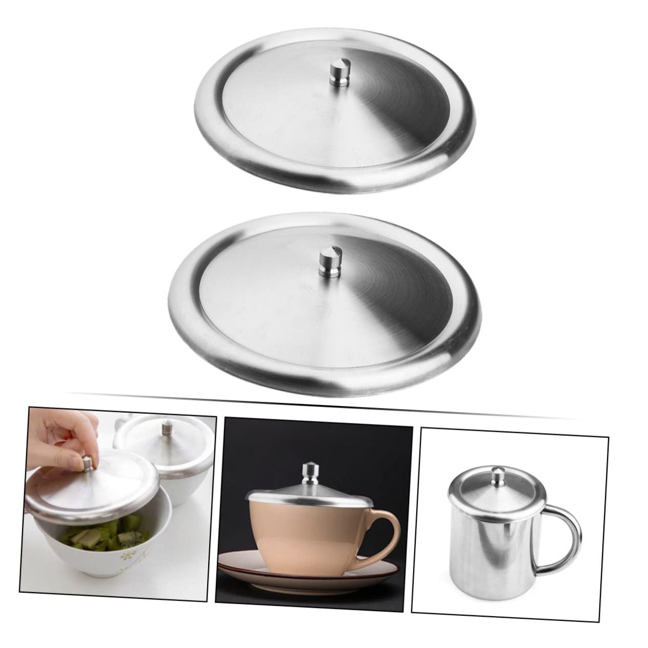 Alipis 2Pcs Leak Stainless Steel Cup Lids Replacement Covers for Mark Cups and Portable Drinkware Scratch Resistant Design for Home and Travel Use