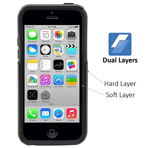 Unnito Iphone 5C Case – Hybrid Commuter Case | Slim Cover With Hard Shell Design And Soft Inner Layer Compatible With Iphone 5C Black Case (Nebula Galaxy) #TOP6