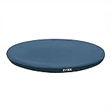 Intex Easy Set Swimming Pool Cover 10ft / 305cm, Blue Round Vinyl Cover for Easy Set Pools, Rope Ties, Drain Holes and Debris Protection, 28021 - 1