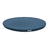 INTEX 28021E Pool Cover: For 10ft Round Easy Set Pools – Includes Rope Tie – Drain Holes – 12in Overhang – Snug Fit