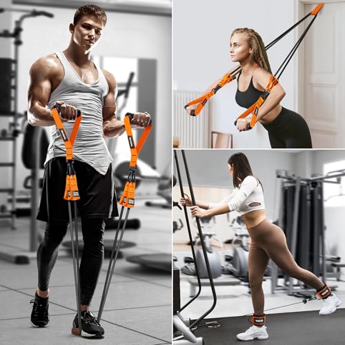 Image of Heavy Resistance Bands for Working Out, 300lbs /360lb /420lb Exercise Bands Workout Bands with Handles, Door Anchor, Ankle Straps, Home Gym Workout Equipment for Men Fitness Strength Training Stretching