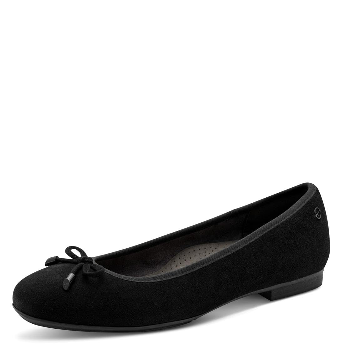 Tamaris Women's Comfort Damen Ballerina Ballet Flat, Black (Black Suede), 6.5 UK