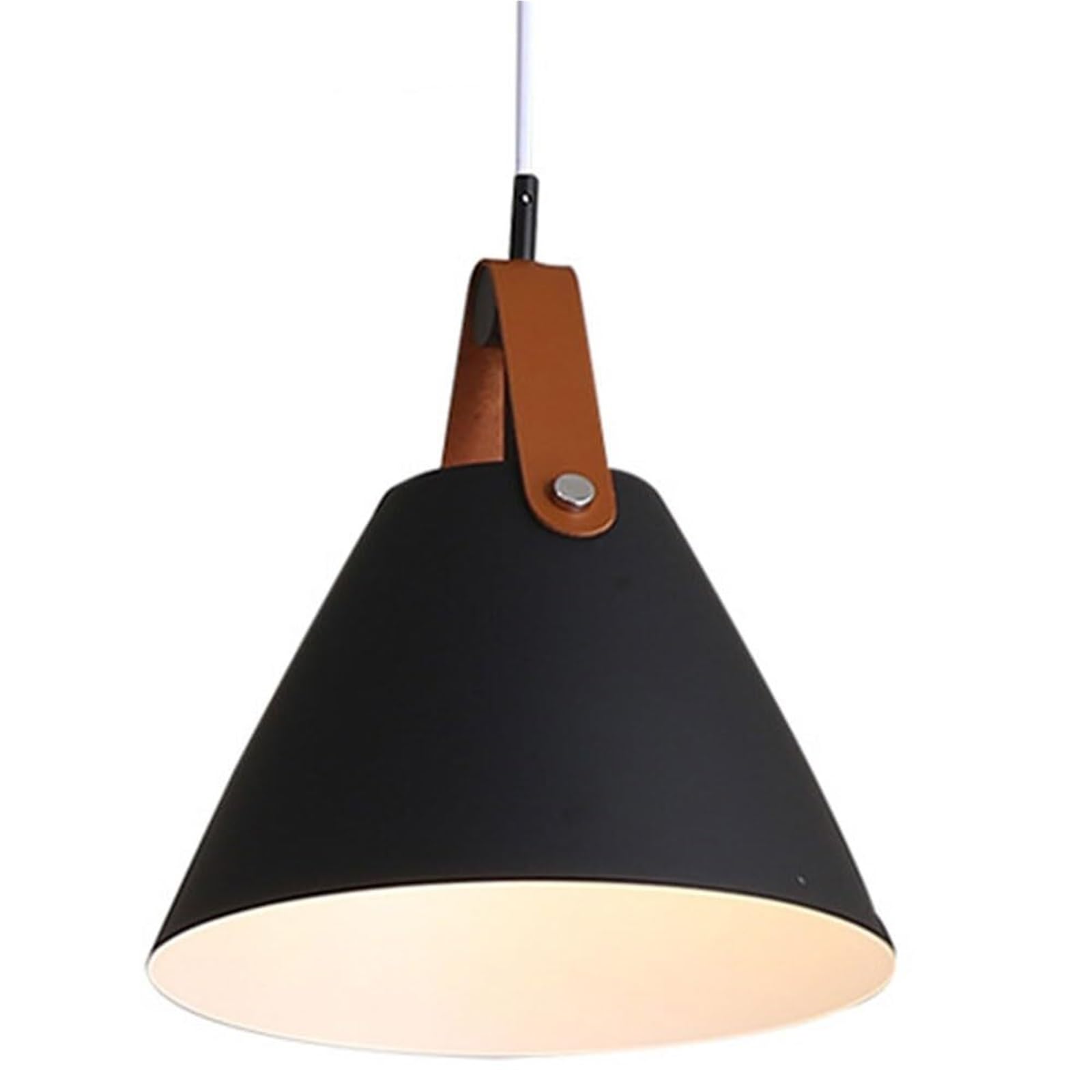 KHUKHU Nordic Restaurant Light Fixtures Simple and Unique Macaron Hanging Lamp Creative Simplicity Living Room Bedroom Pendant Light Metal Lampshade Light Fixture Semi Flush Mount Pendant Lamp(Dark)