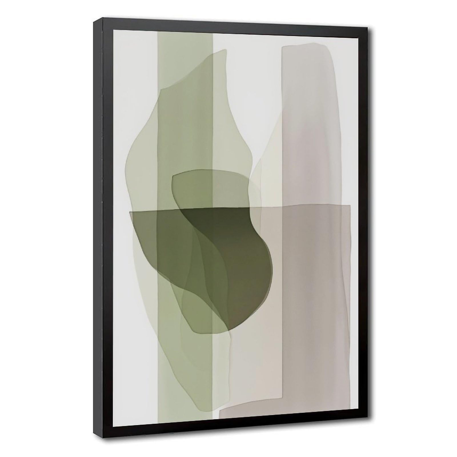 Zguols Beige Brown Abstract And Minimalist Poster Canvas Poster Bedroom Decor Sports Landscape Office Room Decor Gift Black Frame 20" L X 30" W