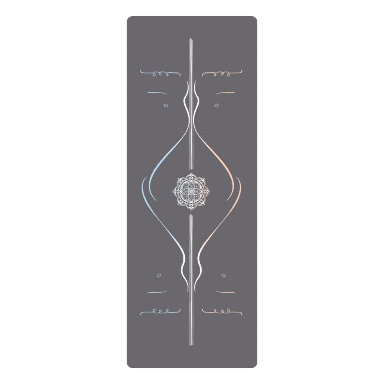 Exercise Mat Non-Slip Exercise Mat with Rubber Base Sweat-Absorbing for Yogis, Dancers, Home Gym Dark Gray-picture-32