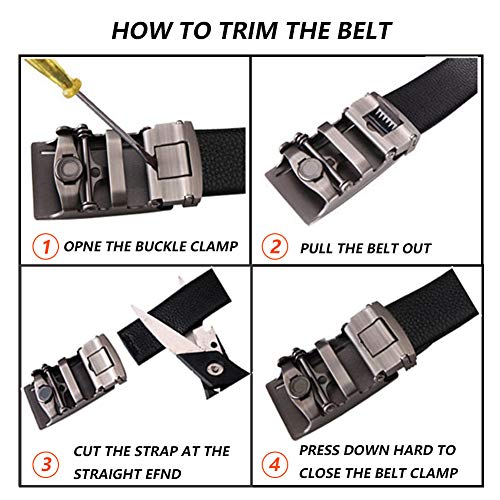 Image of Men's Ratchet Comfort Click Belt -1 3 /8 Leather Dress Belt
