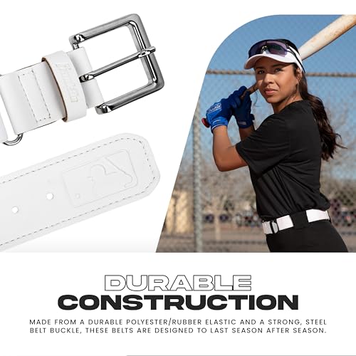 Franklin Sports MLB Adjustable Baseball Belt - 22"-42" Waist - White - image 2