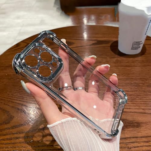 Coque rigide antichoc iPhone 15 Plus acrylique transparent violet avec coins renforcés