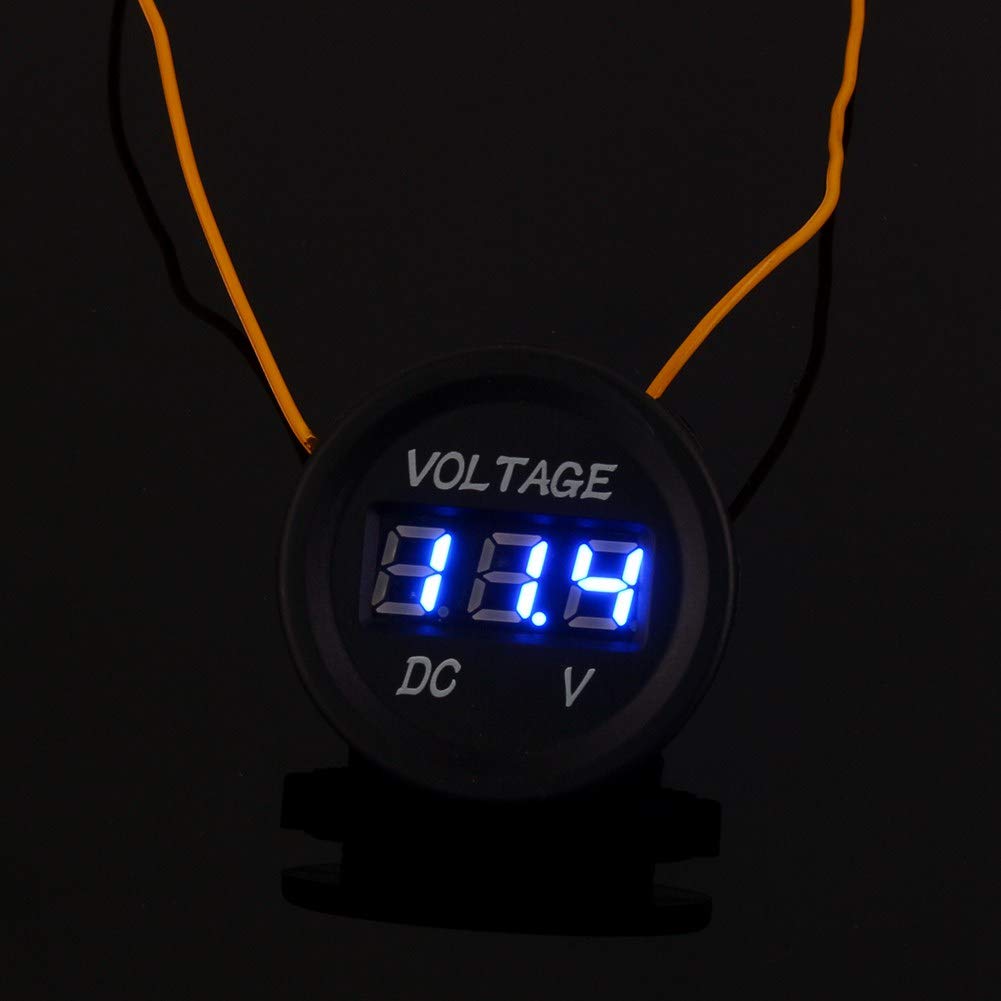 Aramox Woltomierz, samochód motocykl LED DC cyfrowy wyświetlacz woltomierz wodoodporny ZY 12V-24V