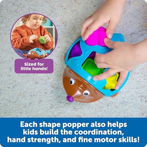 Learning Resources Spike the Fine Motor Hedgehog Poppin' Shapes Sorter, Educational Baby & Toddler Toys, Fine motor, Montessori Must Haves - Image 3