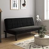 DHP Java, Convertible Sofa Bed and Couch, Black Microfiber Futon