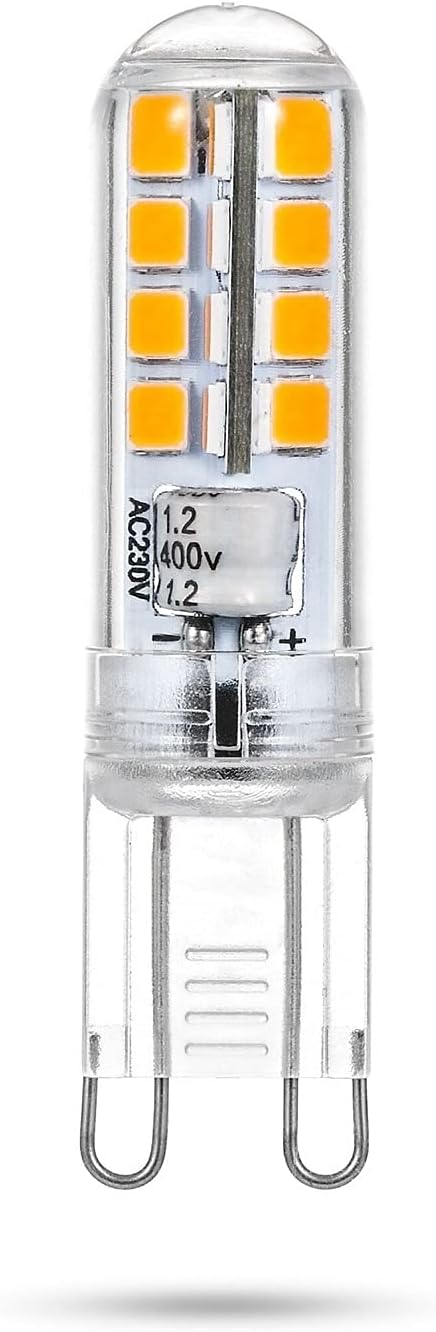 G9 LED Light Bulb, 3W (25W Equivalent), No Strobe, 360 Beam Angle, 220-240V, Clear Shell, Warmer Color Ideal for Bedroom, Living Room, Corridor 5-Pack (Color : Cool White)