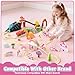 Lehoo Castle Wooden Train Set, Unicorn Train Set for Toddlers 2-4, Wooden Train Track Toddler Girl Toys Pink Train Fantasy Toys for 3 4 5 6 Year Old Girl