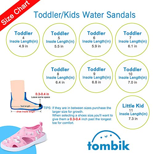 Tombik Toddler Water Shoes Girls Breathable Walking Sandals For Beach, Pool, Swim Pink/Unicorn 5 Us Toddler #TOP5