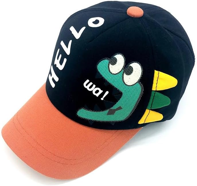 Toddler Baseball Cap Dinosaur Letter Print Adjustable Duck Tongue Hat Cute Color Block Casual Fitted Comfy Versatile Snapback