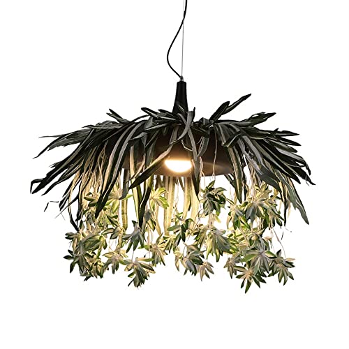 Lampe suspendue au plafond pour salon avec design de plante verte style nordique