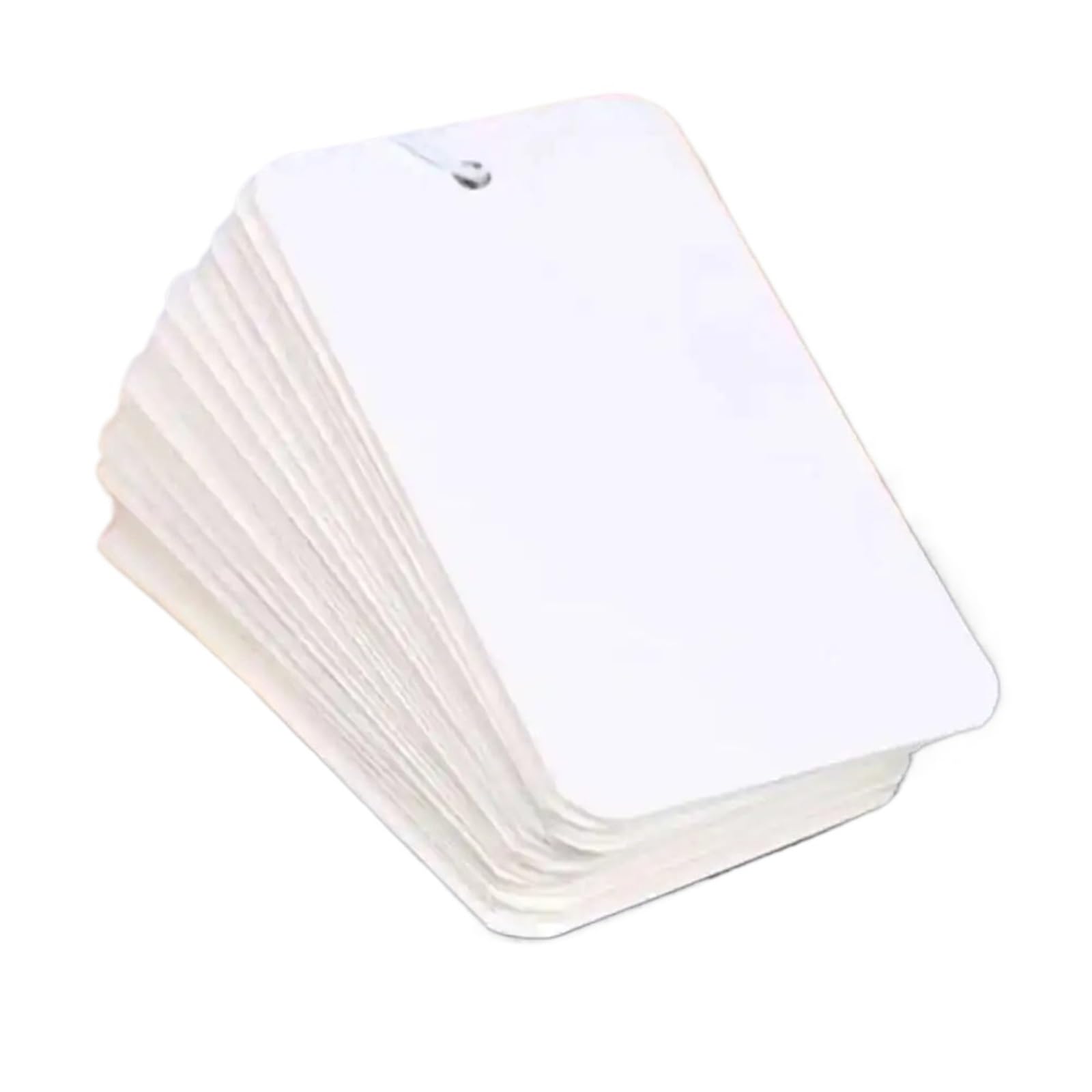 HYQOUKLR Merchandise Marking Tags, 400pcs White Cardboard Blank Hanging Ornament Price Tags with Elastic Rope 3x4cm