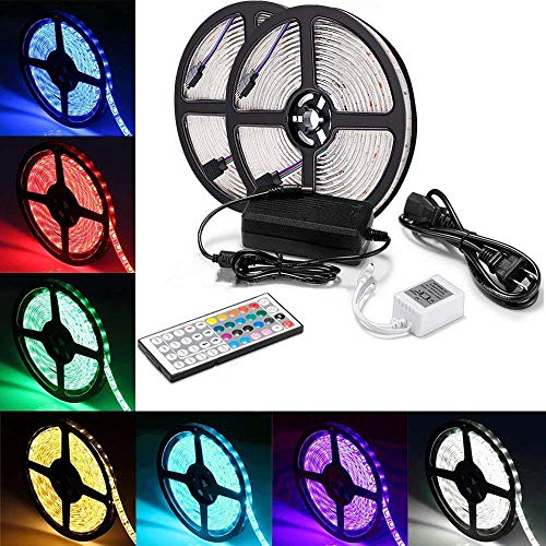 AicLuze 32.8 ft/10 m RGB LED Strip - Waterproof Flexible 300 Leds Color Changing RGB SMD 5050 LED Light Strip for Holiday Party Home Garden Decoration Kicthen Bedroom Sitting Room