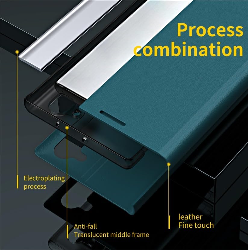 Image of Flip Case Compatible with Realme 12 Pro+ 5G Flip Leather Case Ultra-Slim, Shockproof, and Scratch-Resistant for Maximum Protection (Blue)
