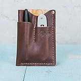 EASYANT Leather EDC Pocket Organizer Men Handmade Sheath Knife Holster Pouch Wallet Brown - Image 4