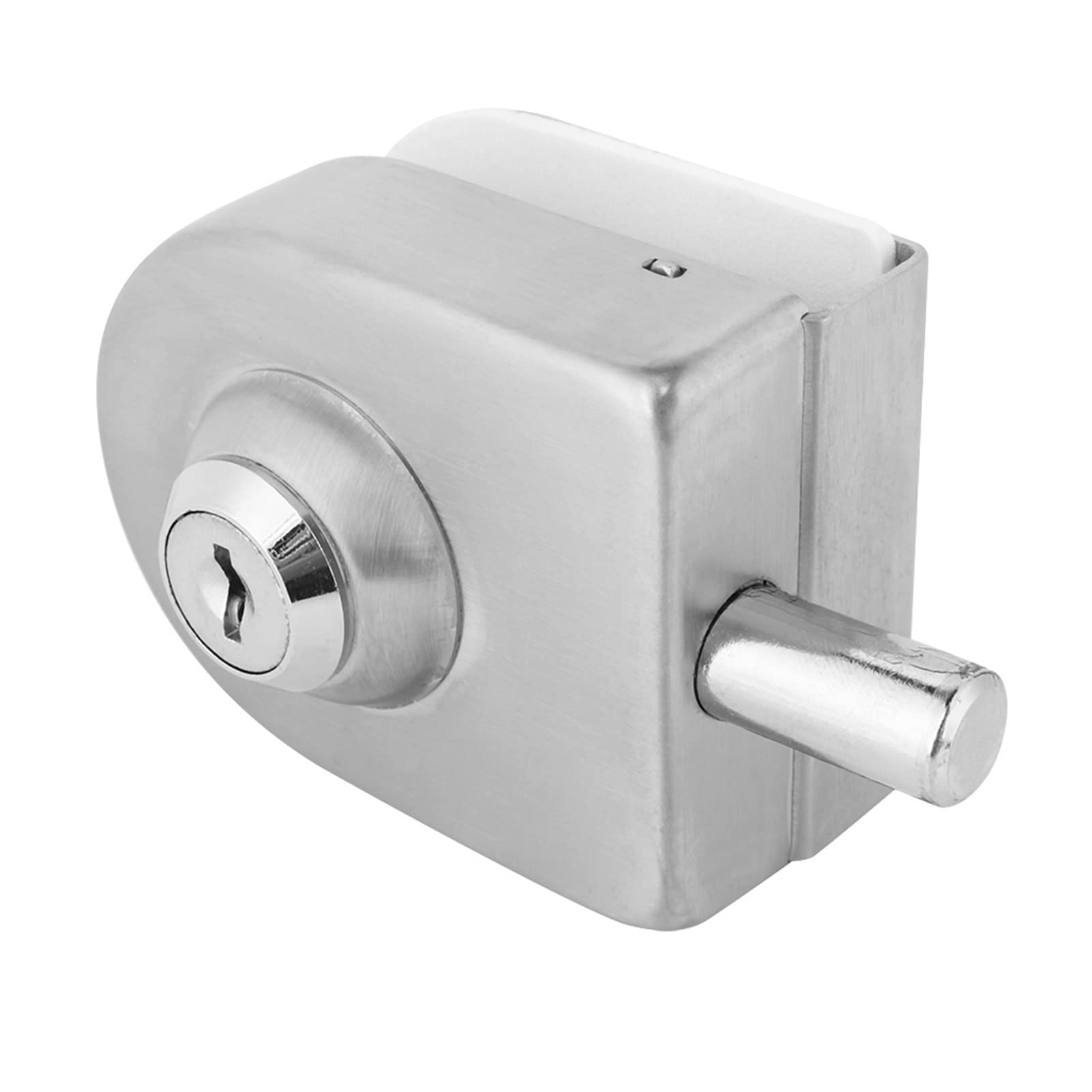 AYNEFY Bathroom Bathroom Equipment, Steel Brushed 10 12mm Thickness Glass Door Lock Floor Single Bolt with Installation Accessories for Bathroom Office Toilet Shop Glass