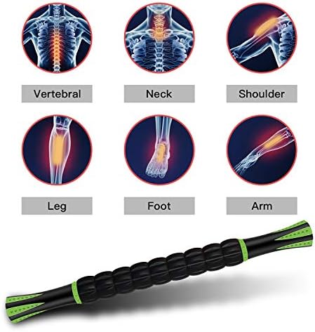 Muscle Roller, Massage Roller Stick for Athletes, Help Reducing Muscle Soreness Cramping Tightness Leg Arms Back Calves Muscle Massager(Black Green) — view 6