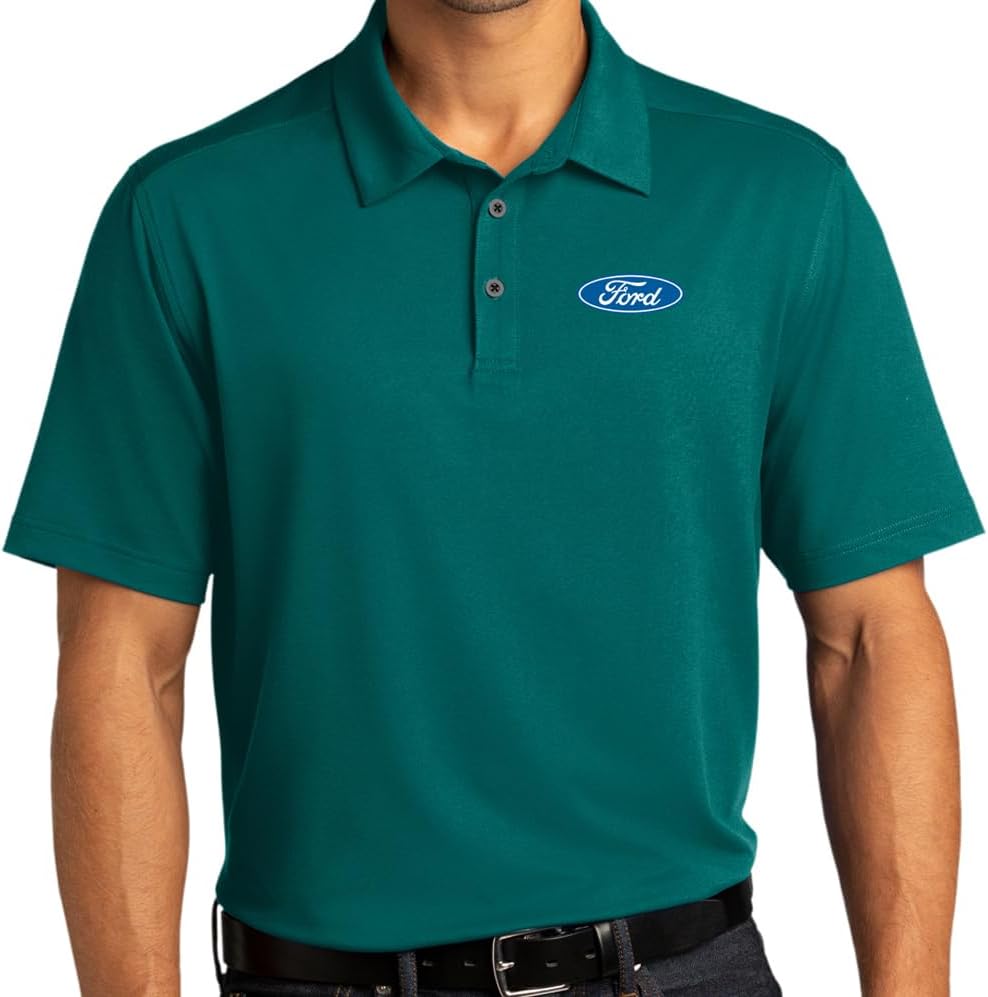 Mens Ford Oval Logo Moisture-Wicking Stretch Polo Shirt