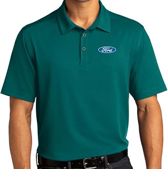Mens Ford Oval Logo Moisture-Wicking Stretch Polo Shirt
